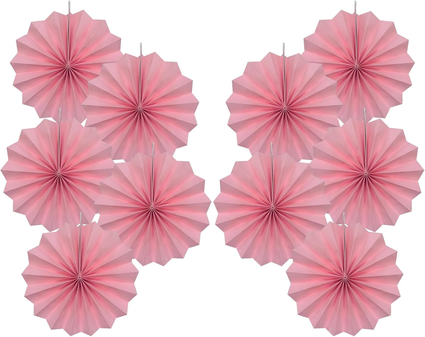 Pink Party Decorations,Pink Paper Decorations for Party,Baby Shower Decorations Party Paper Fans Bulk 8in,Schoolgirl Style Classroom Decor for Party 30 Color DIY Set （Pink）