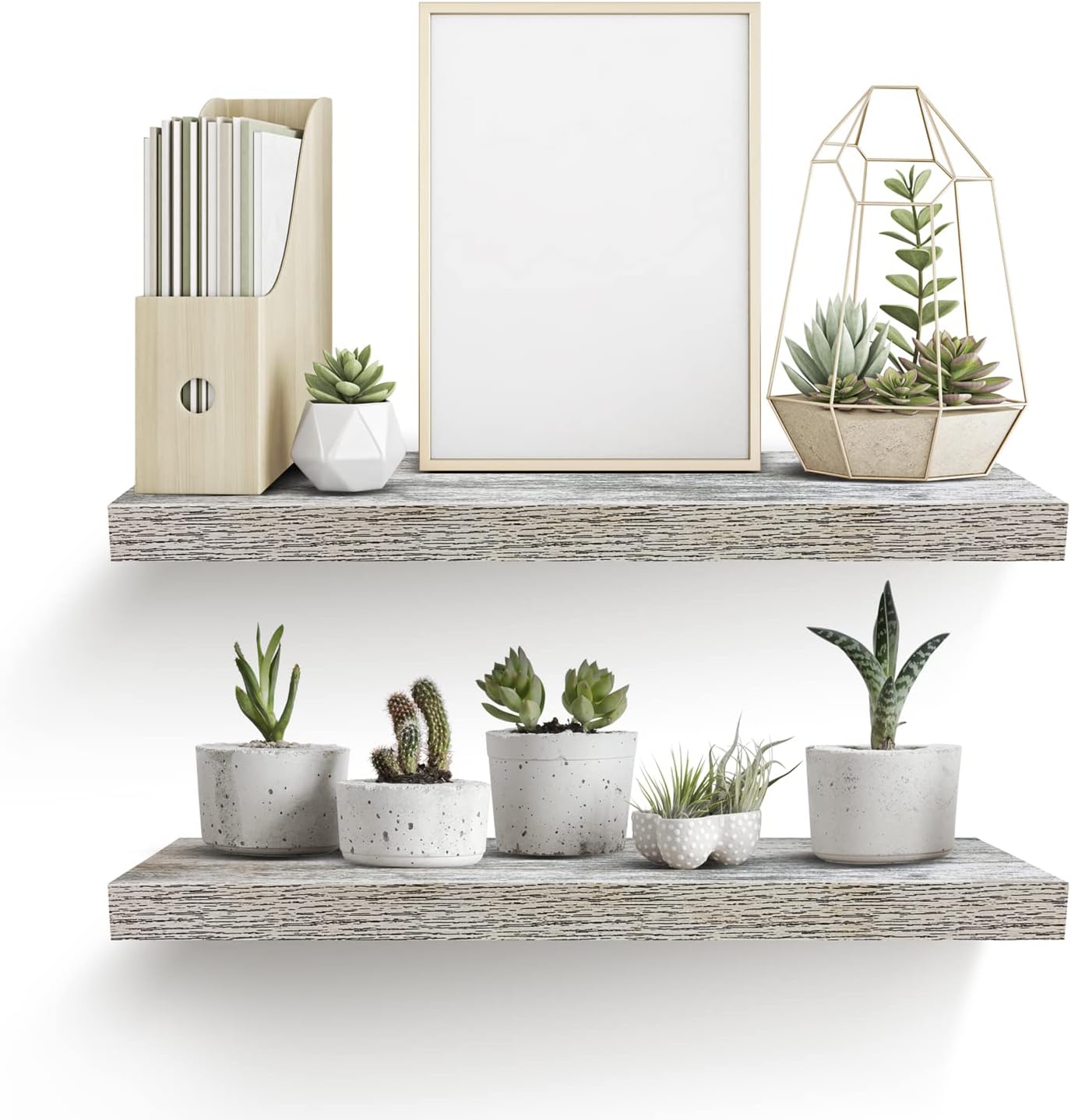 Sorbus Floating Shelves, Wall Shelves for Bedroom, Kitchen, Living Room, Bathroom Shelves Over The Toilet, Home Decor, Farmhouse, 24 x 9 Inch Wall Mounted Floating Shelves for Wall, 2 Pack, Rustic