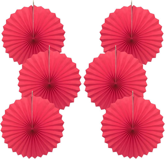 Red Birthday Decorations,DIY Red Paper Fans Hanging Decoration ,Party Supplies Party Fans 16in, Wedding Graduation Events Accessories 30 Color DIY Set （Red）