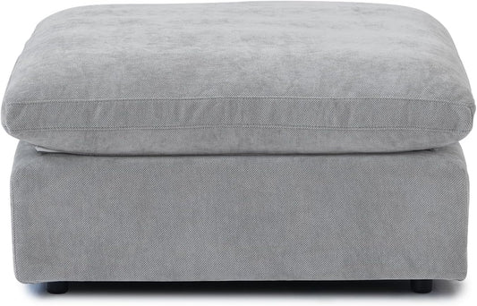 JACH Modular Ottoman Seater for Living Room, Cushion Covers Removable, Minimalist Comfy Footstool, Breathable Ottoman for Living Room Apartment (Light Grey)