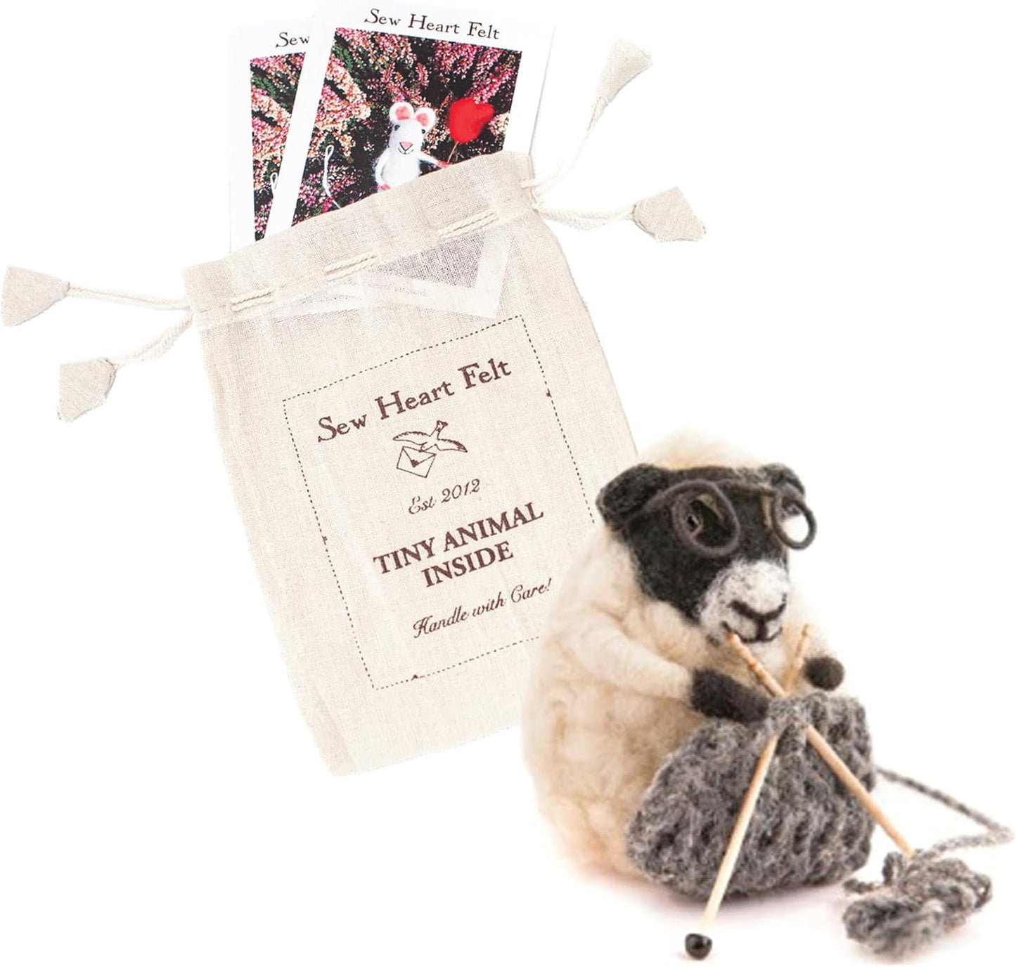 | Hand-Felted Knitting Nora Sheep | Organic Wool Home Decor | Fair Trade Plush Animal Ornament | Gift for Any Occasion | Perfect for New Spaces & Home Accessories