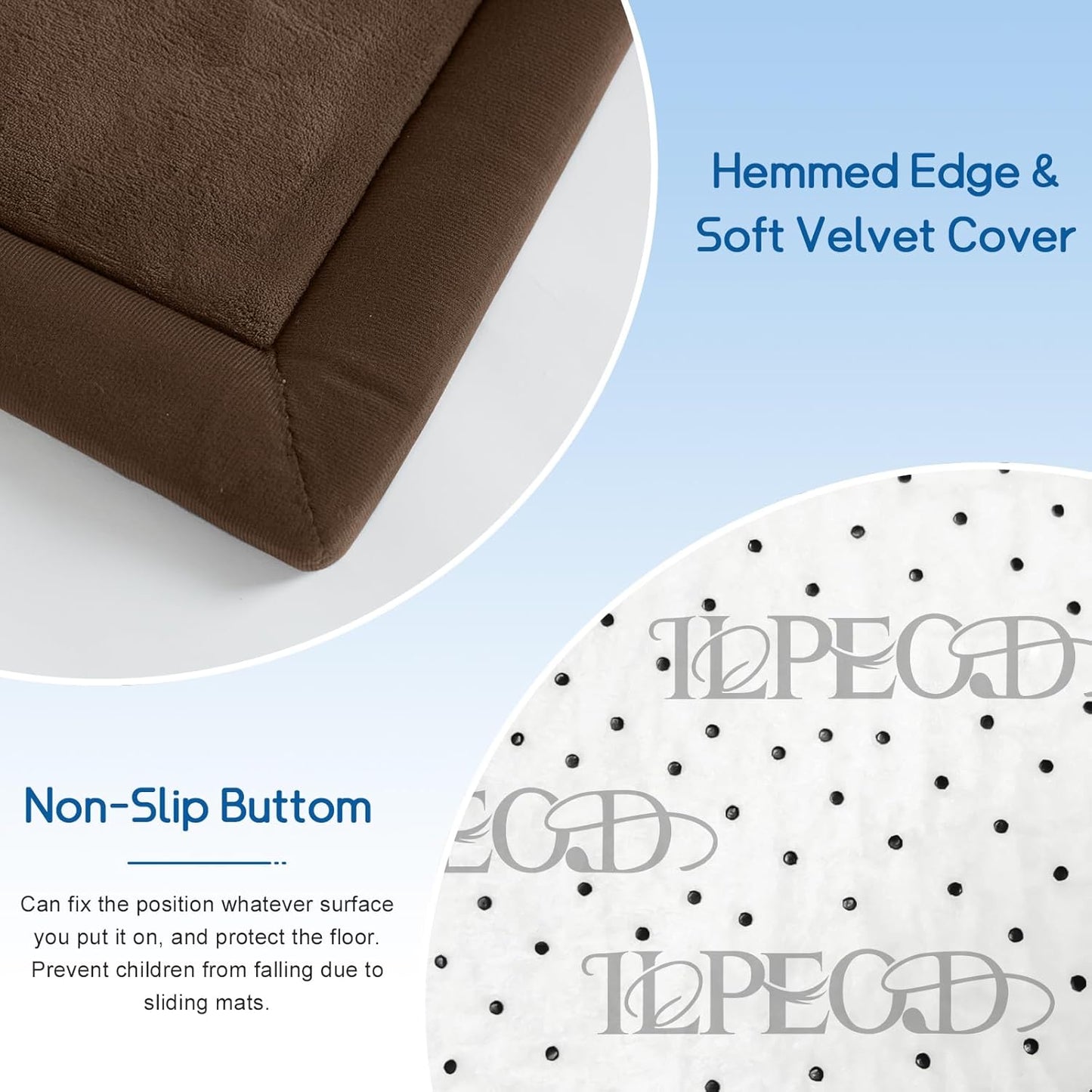 Baby Play Mat for Floor Tummy Time Mat Nursery Muscle Area Rug Playroom Tatami 79"x118" Memory Foam 1.3" Thick Crawling For Babies,Toddlers, Infants, Kids,Floor,Coffee