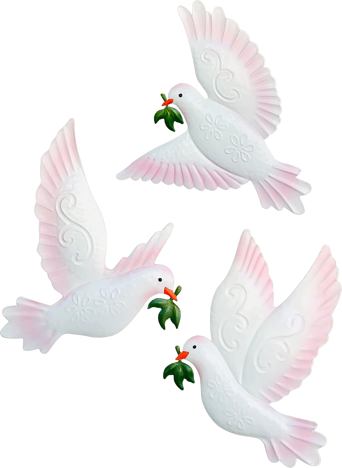 J-Fly Dove Wall Decor Metal Wall Decor Outdoor Indoor Ornament Suitable For Bathroom Living Room Garden Wall Decoration 9 Inch 3 Pack