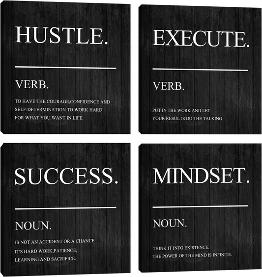 Motivational Wall Decor Canvas Framed Wall Art,Inspirational Office Quotes Canvas Home Decorations Wall Decor Artwork,Positive Quote Words Poster Wall Art for Company Living Room Bedroom 20”X20”X4