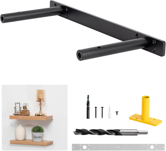 Heavy-Duty Floating Shelf Bracket, Hidden Shelf Bracket for Mantel, if Installed on Studs, Maximum Load of 210 pounds, Hidden Bracket 16 inches (with Ease kit)