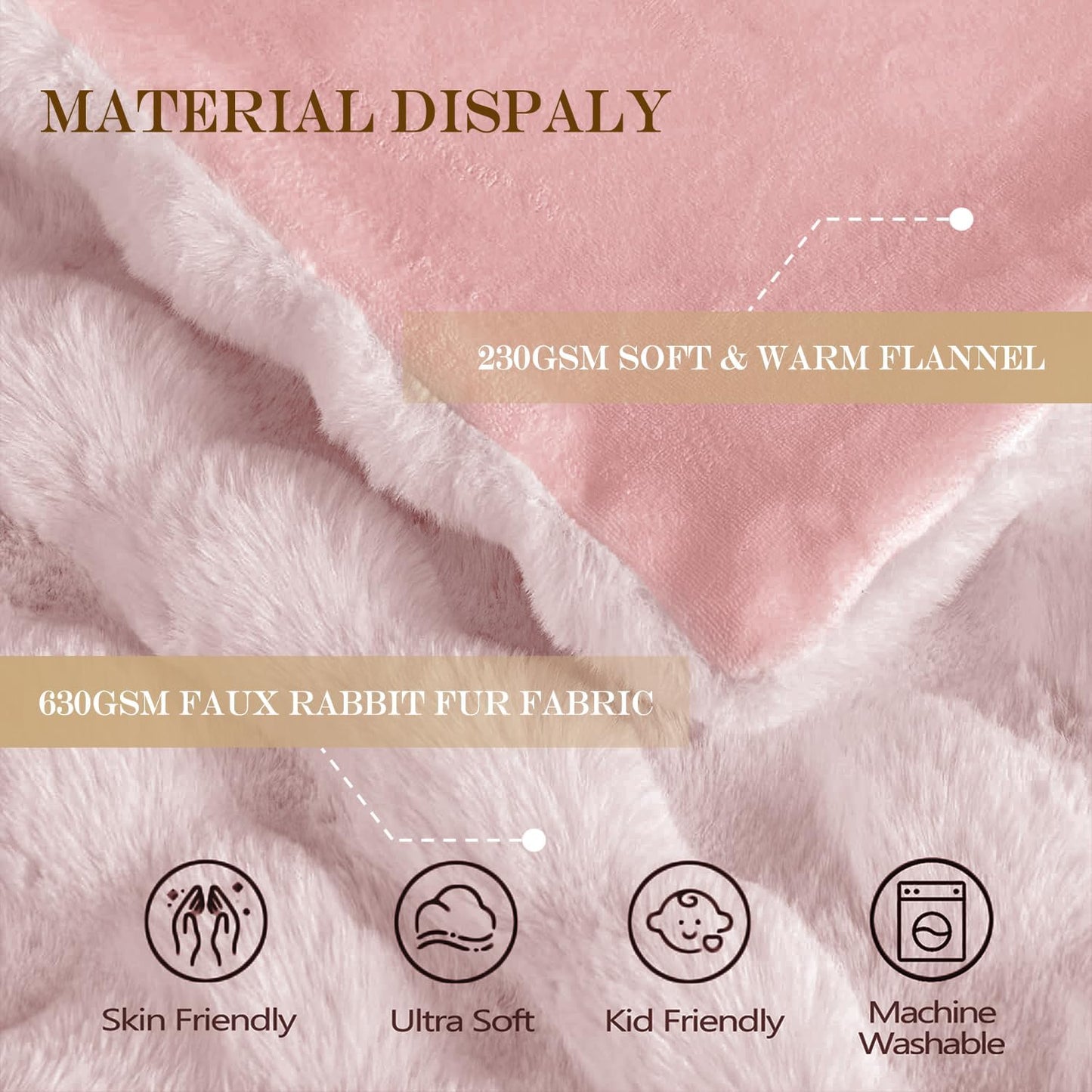 Latepis Pink Faux Fur King Blanket for Bed Bubble Cute Soft Warm Comforter Thick Furry Blanket for Sofa Bedroom Cozy Blankets for Women Gift Luxury Blankets for All Seasons 90''x108'', 860gsm