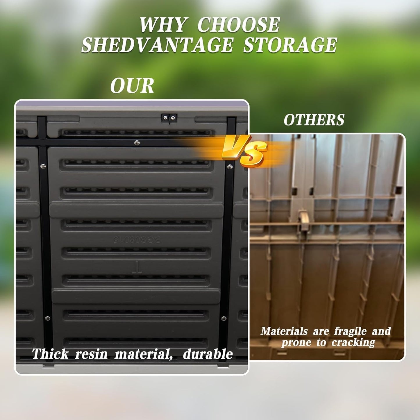 100 Gallon Plus Resin Deck Box, Waterproof Outdoor Storage Bin for Patio Furniture, Pool Accessories, and Garden Tools, Lockable & UV-Resistant, Brown