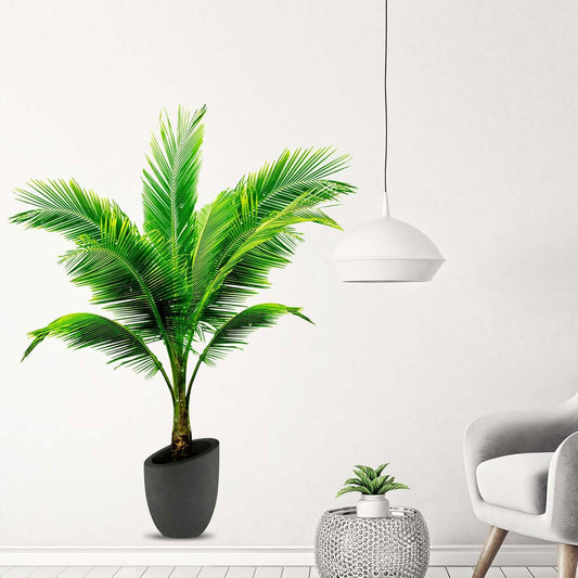 Coconut Palm Potted Plants Wall Stickers - Tropical Plants Tree Leaves Wall Decals - Bedroom Living Room Sofa TV Background Home Wall Decor