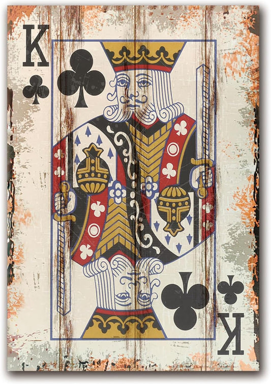 Poker Canvas Wall Art Print King of clubs Game Room Wall Art Print Wall Decor Prints Poster With Framed