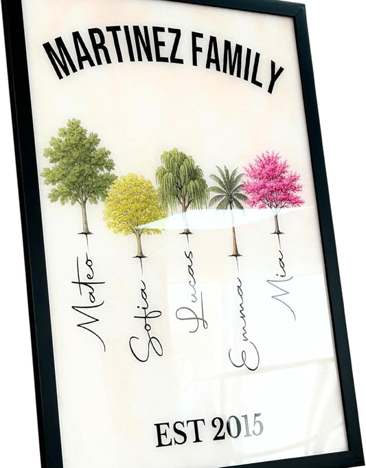 Family Tree Wall Art, Personalized Family Wall Decor, Custom Name Sign, Unique Gift for Grandparents, Housewarming Gift