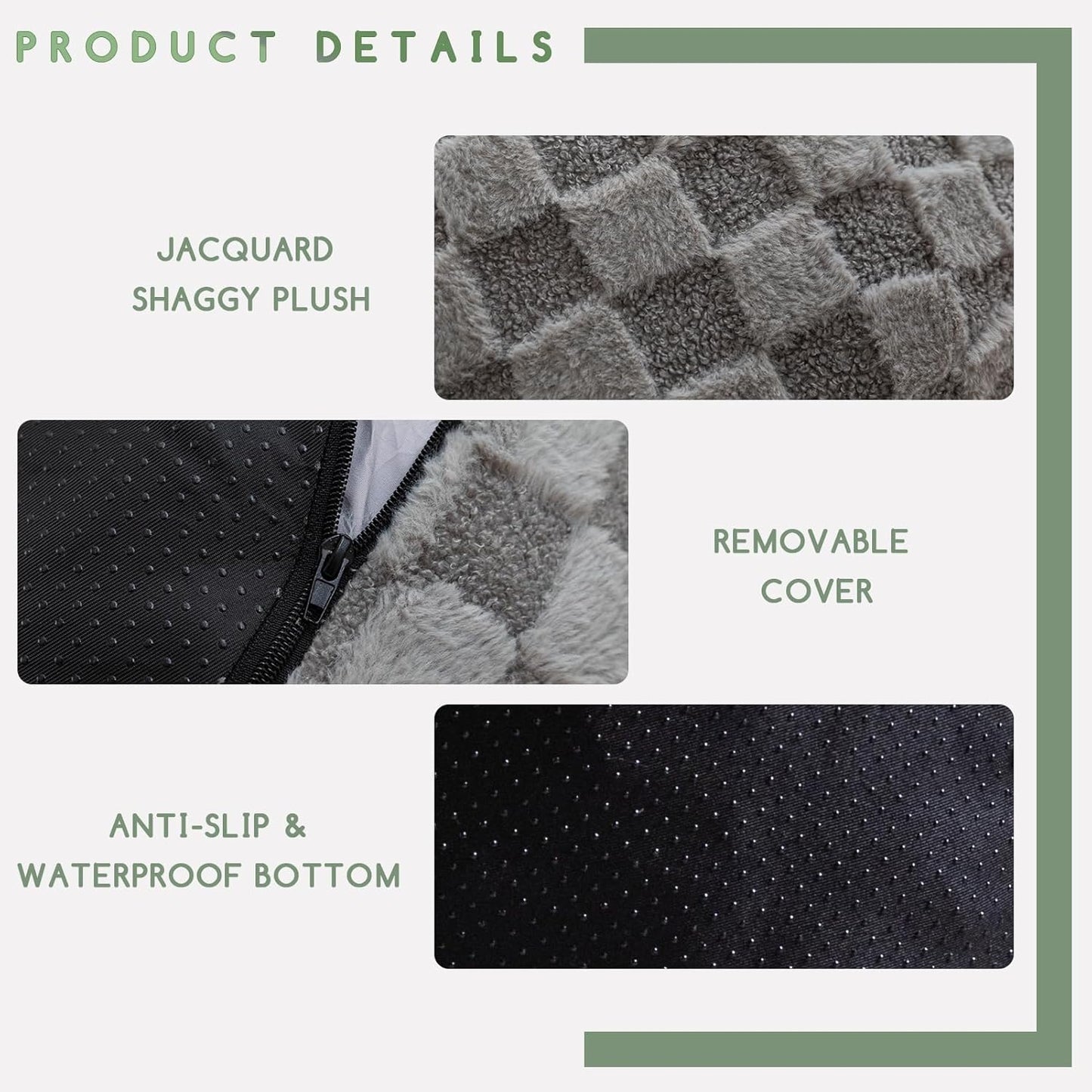 HIGOGOGO Round Stuffed Pouf Ottoman, Plaid Poufs with Foam Chunk Filling, Fluffy and Furry Pouf Foot Stool Storage Ottoman, 20 X 15 Floor Poufs Foot Rest for Living Room, Grey