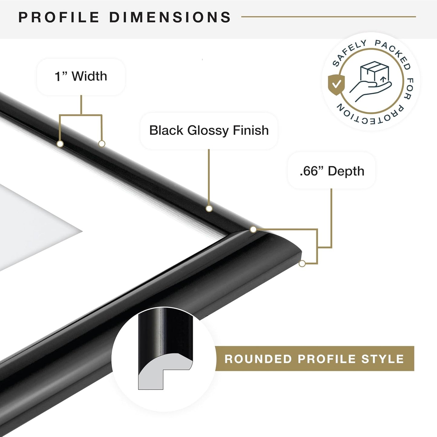 MCS Trendsetter 16x20 Matted Poster Frame with 12x16 Picture Display, Black Vertical & Horizontal Wall Hanging Large Picture Frame for Photos & Posters (1-Pack)