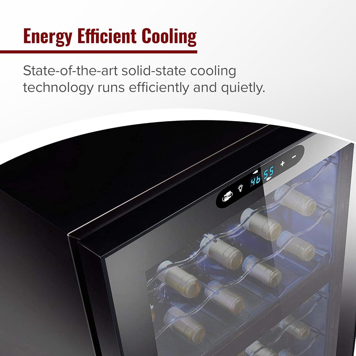 Wine Enthusiast 32-Bottle Dual Zone MAX Compressor Wine Cooler – Freestanding Mini Fridge with Digital Touchscreen, LED Display, Split Storage for Red & White Wines, Matte Black Refrigerator Home Bar