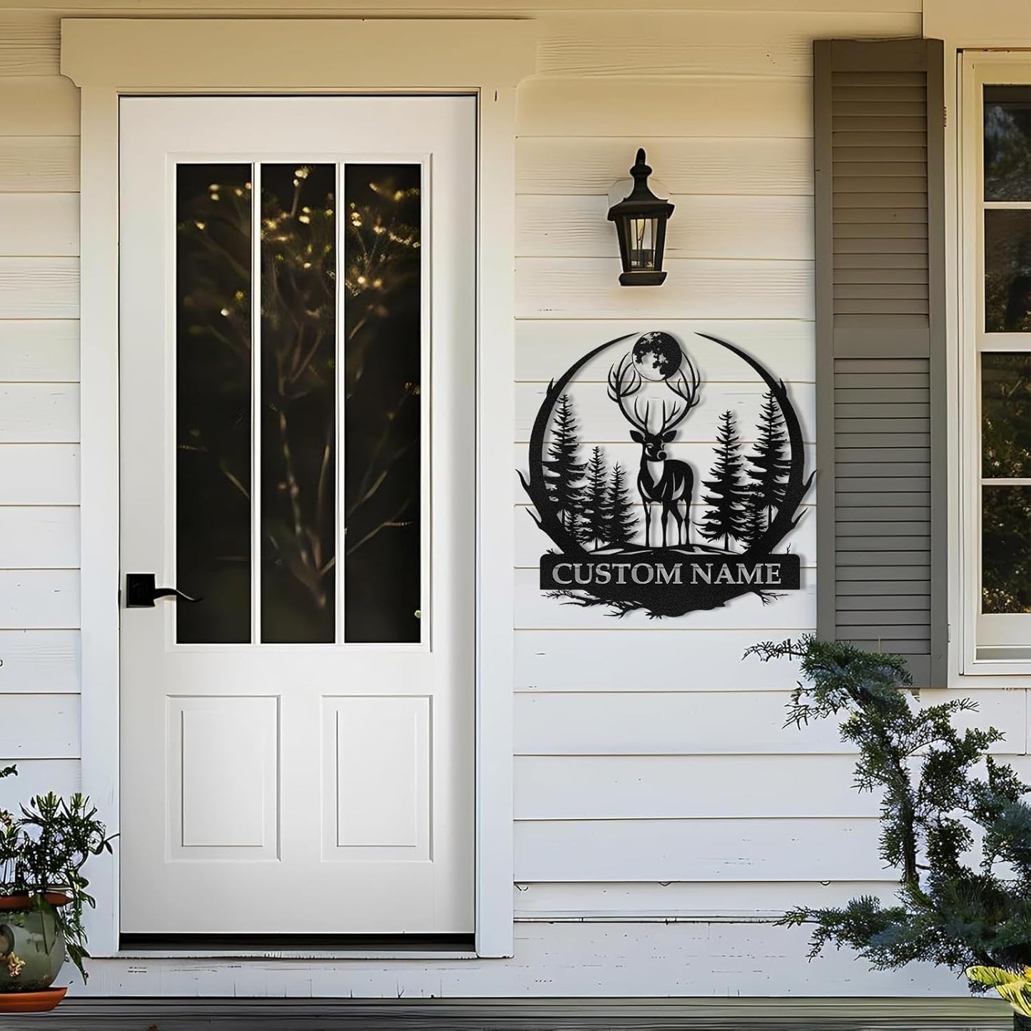 Metal Signs Customized, Personalized Deer Metal Cabin Sign, Forest Deer Wall Decor, Outdoor Metal Signs, Deer Hunter Gift, Deer Wall Art, Hunting Decor, Custom Family Name Sign, Cabin Decor