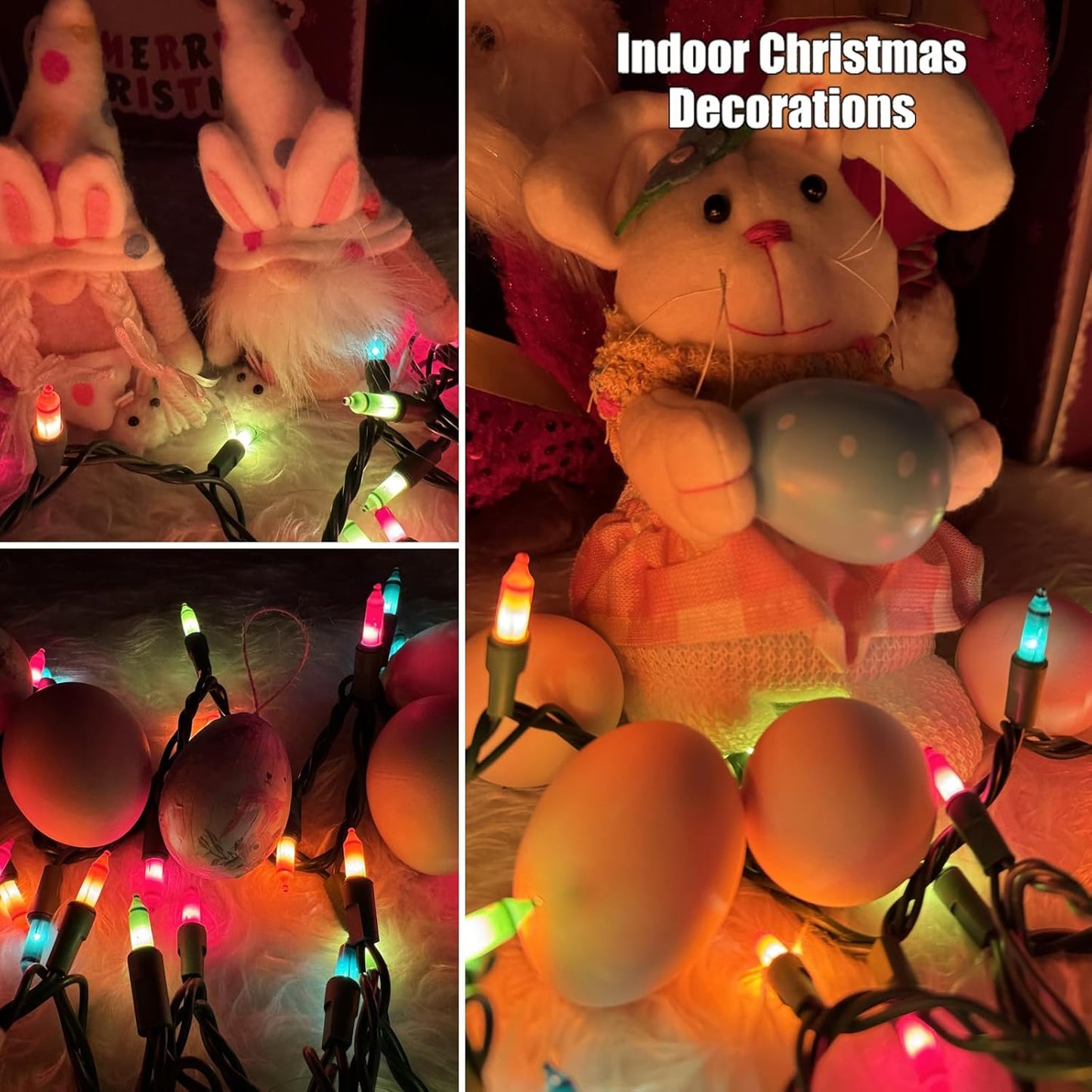 HISHINY Christmas String Lights 100 Count Pastel Mini Decorations Lights with Green Wire for Christmas Outdoor Decorations Indoor Decor,UL Certified (21feet)