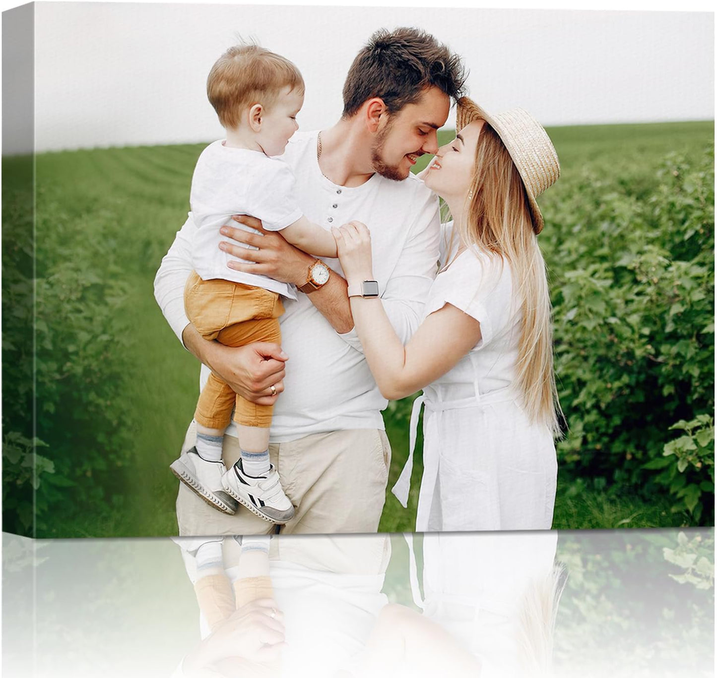 Personalized Custom Canvas Wall Art, Custom Canvas Prints with Your Photos for Living Room, Bedroom, Wedding Pet Baby Family Photo Framed Wall Art, Customized Photo Gift for Family，Friend，Lover，Pet