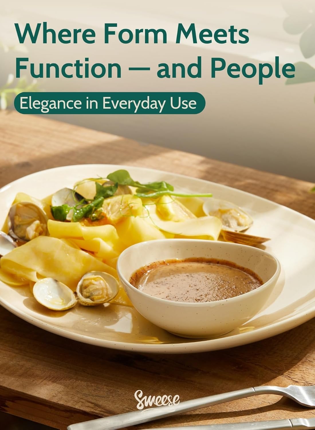 Sweese 4 oz porcelain bowls set of 6 - small dipping, sauce, snack side dish bowls - microwave, dishwasher, oven safe beige