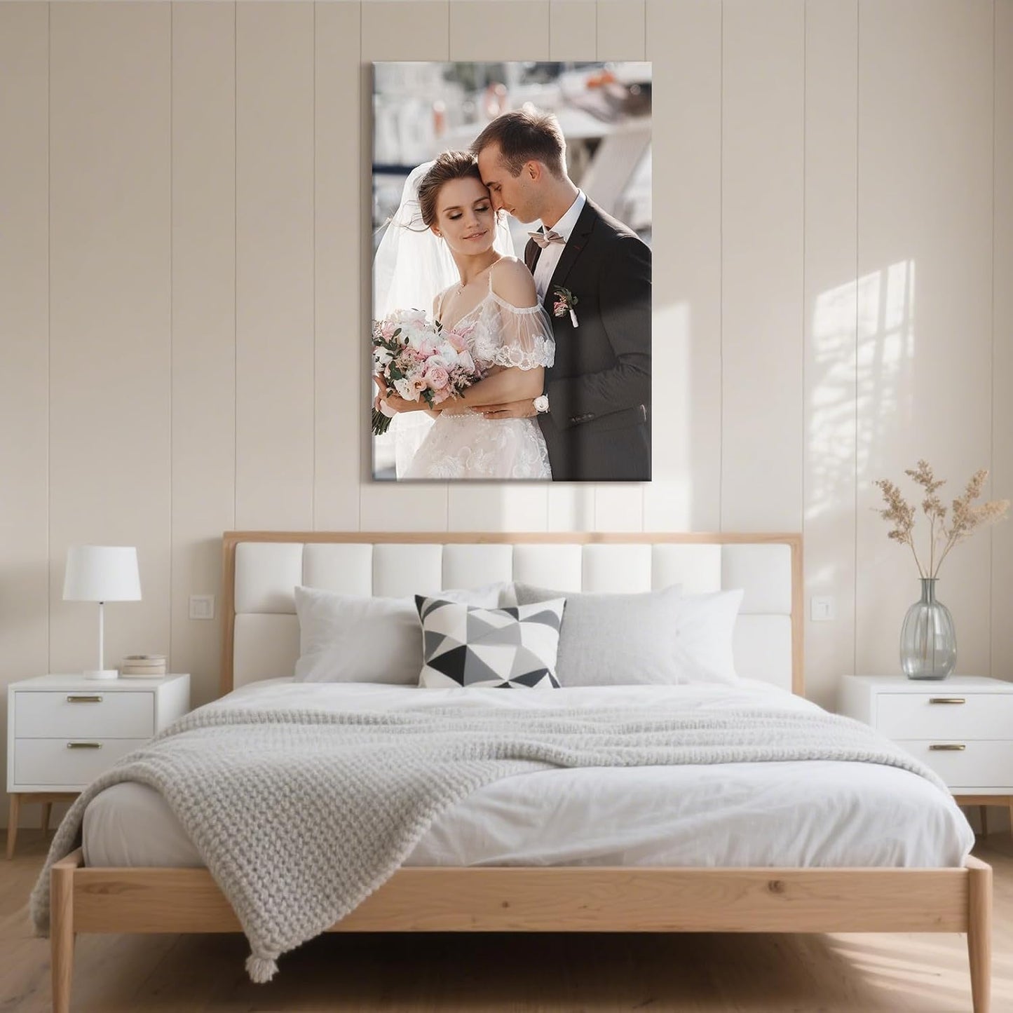 Personalized Custom Canvas Prints with Your Photos & Text, Customized Picture Print, Transform Own Images Into Framed Wall Art Digitally Printed Photo to Canvas, Keepsakes Gifts for Family 8x12’’