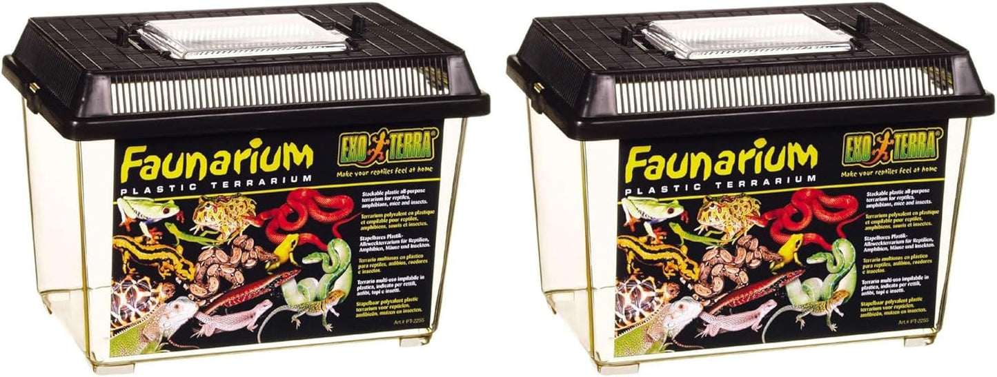 Exo Terra Faunarium, Plastic Reptile Terrarium, Small, PT2255 (Pack of 2)
