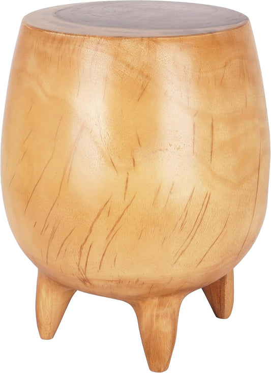 Rutledge & King Kirklee Wood End Table - Small Round Side Table - Suar Wood Side Table - Round Nightstand/Small Accent Table - Round End Tables Living Room - Wooden Side Table