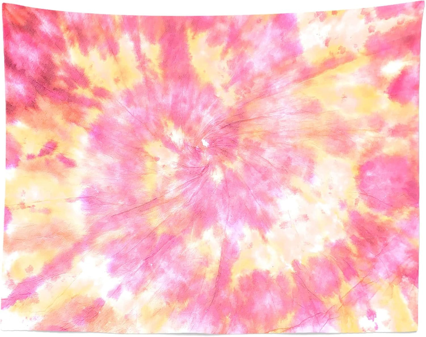 Loccor 8x6ft Tie Dye Tapestry Light Orange Watercolor Craft Dirty Tie-Dye Textile Abstract Chaotic Hippie Tapestry Wall Hanging for Living Room Bedroom Decor （Pattern Painted on Polyester Fabric）