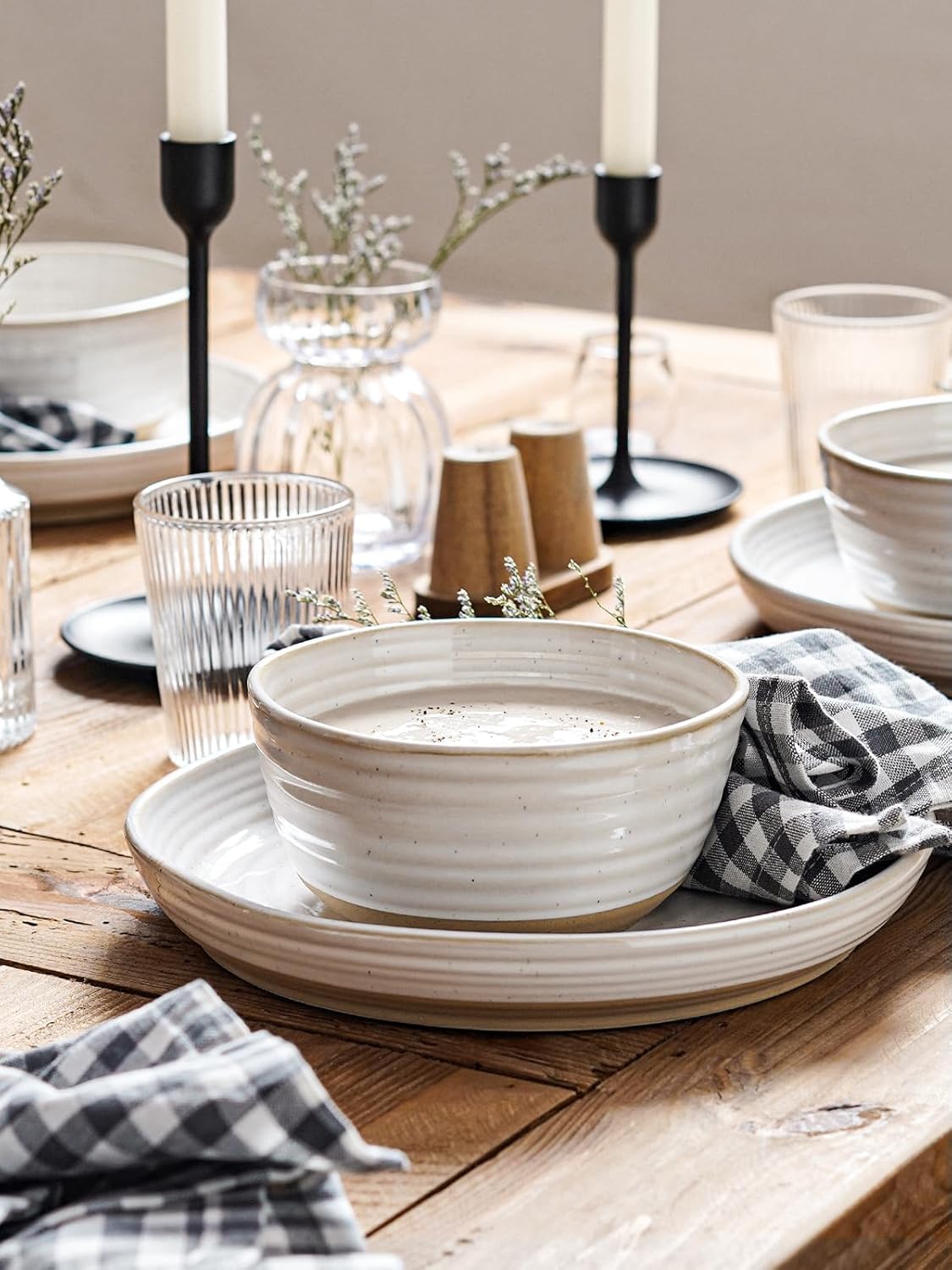 LE TAUCI Cereal Bowls Set of 4, Ceramic Soup Bowl 28 oz, Stoneware Kitchen Bowl for Pho, Chip, Fruit, Salad, Noodle, Ramen, Dishwasher Oven Microwave Safe - 6 Inch, Arctic white