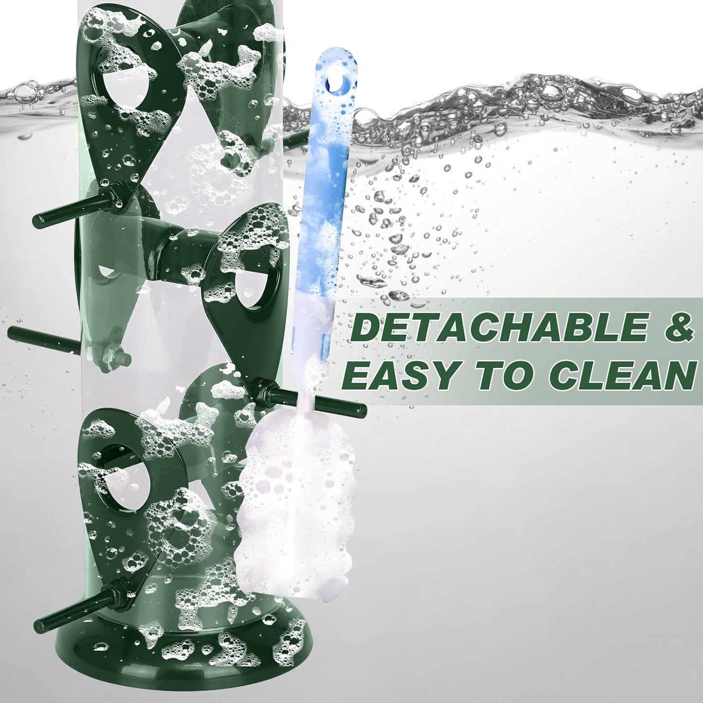 FEED GARDEN Metal Tube Bird Feeders for Outdoors Hanging, 6-Port Bird Feeder for Outside, Finch Feeders for Outside, Squirrel Proof Bird Feeders with Heavy Duty Metal Lid, Chew-Proof