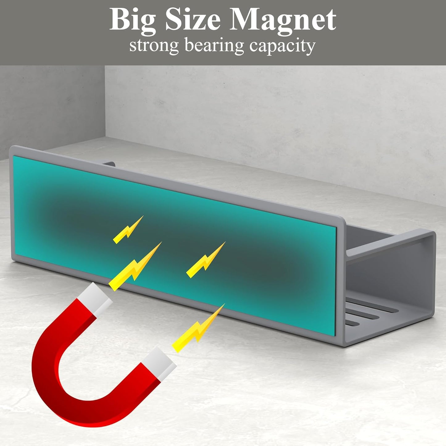 4 Pack Magnetic Spice Rack Organizer for Refrigerator and Oven, Dark Grey Fridge Organizers and Storage for Kitchen