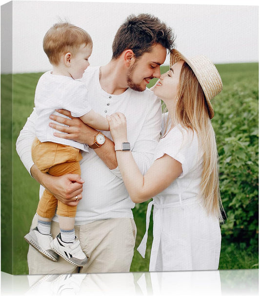 Personalized Custom Canvas Wall Art, Custom Canvas Prints with Your Photos for Living Room, Bedroom, Wedding Pet Baby Family Photo Framed Wall Art, Customized Photo Gift for Family，Friend，Lover，Pet