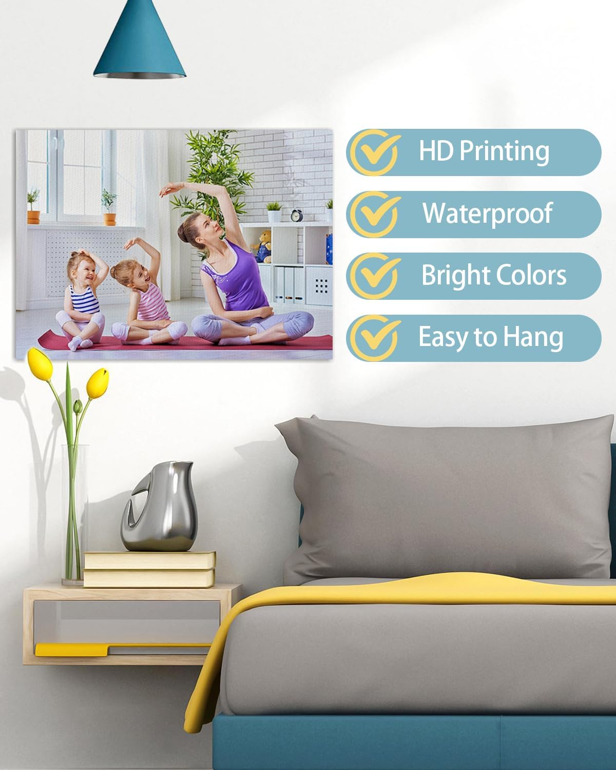 AbcCustomize Custom Canvas Wall Art with Your Photos, Perfect for Living Room, Bedroom, Farmhouse Decor, Personalized Gifts