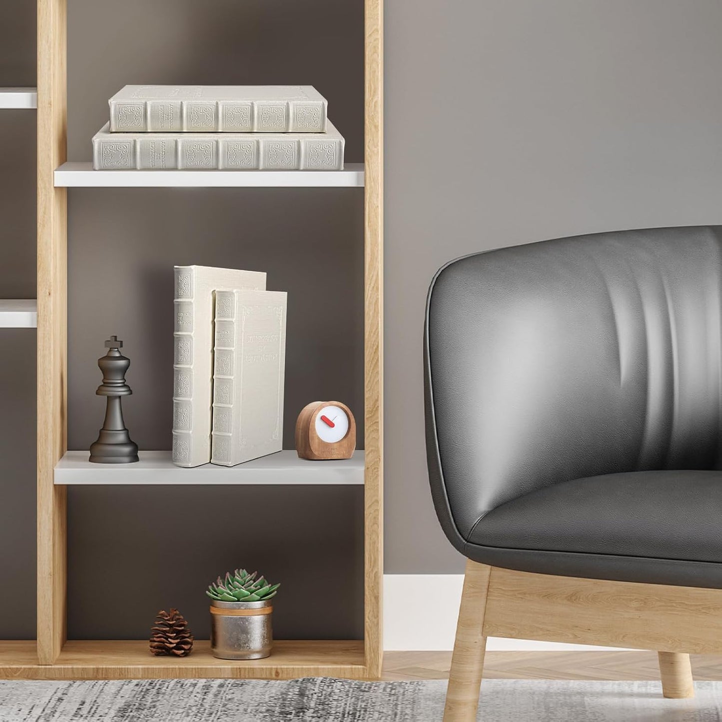 Decorative Books with White Faux Leather,Decorative Book Box for Home Decor, Display,Coffee Table Books Decor,Hotel Home Bookshelf Décor Book (YD-C104 L+S)