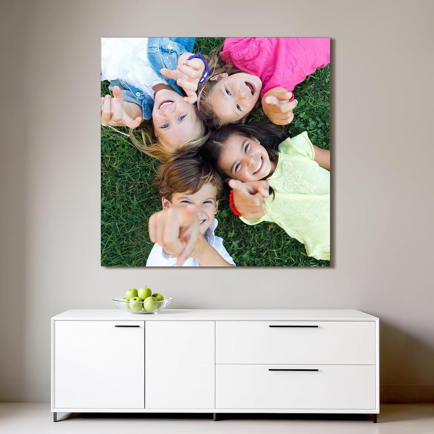 Custom Canvas Prints with Your Photos - Personalized Pictures Print, Customized Photo Gifts, Wall Art Poster Canvas Printing for Wedding, Family, Baby, Pets, Home Office Decor, Wrapped Frame 28x28