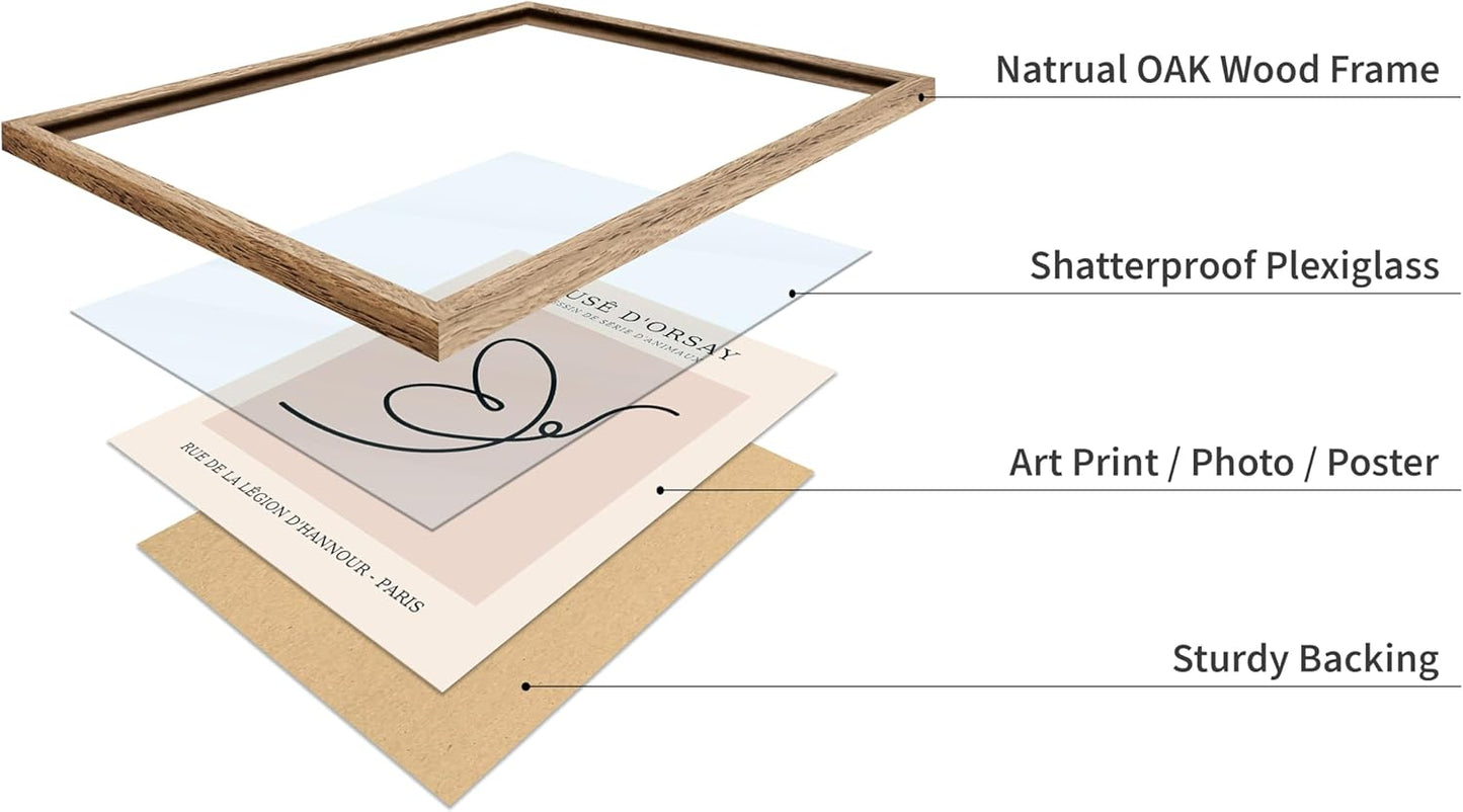Poster Master Vintage Poster - Retro One Line Butterfly Drawing Print - Butterfly Line Art - Minimal Gift for Him, Her, Animal Lover - Abstract Decor for Home, Office, 16x20 Beige Framed