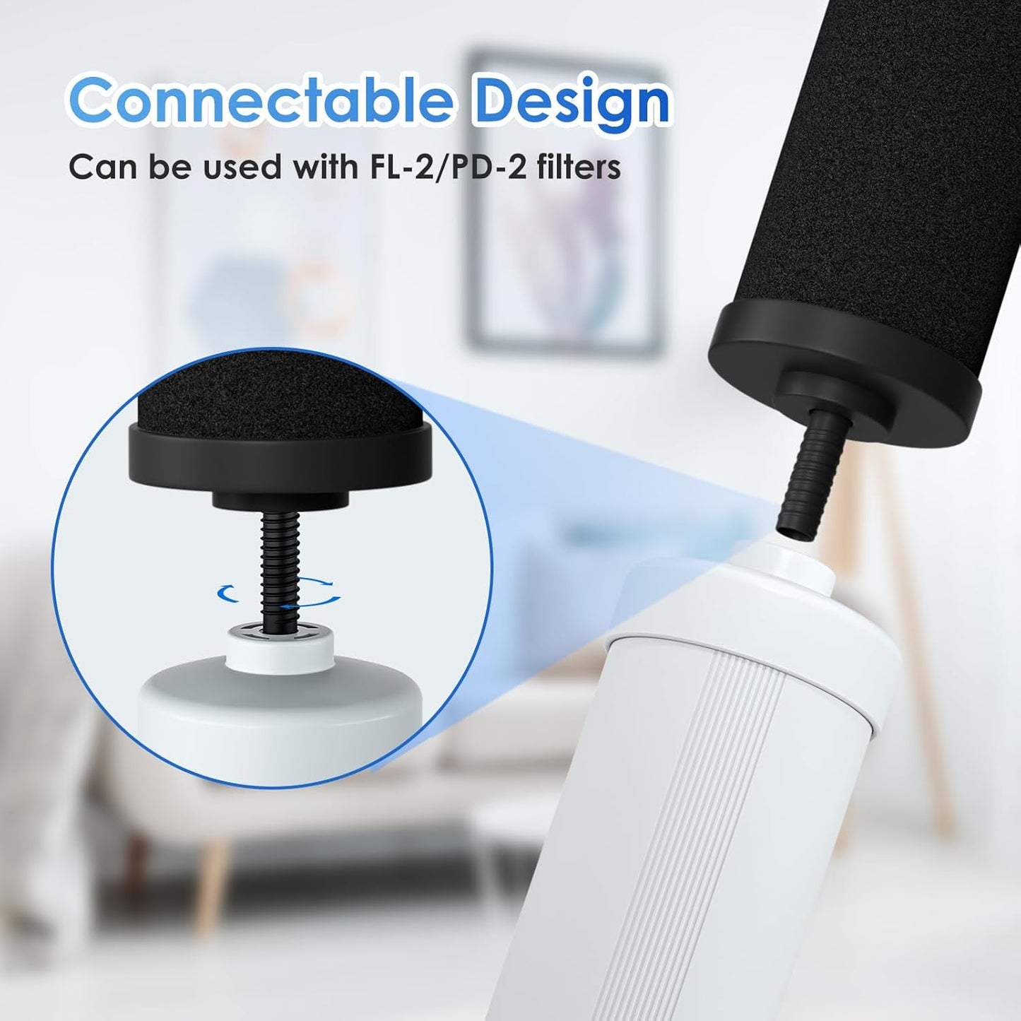 Purewell PF-2 Black 2-Stage Purification Elements, Replacement Filters for ProOne® and Berkey® Filters, ProOne® Big+ or Berkey® Big+ Gravity Water Filter System and Purewell System (2 Pack, K Series)