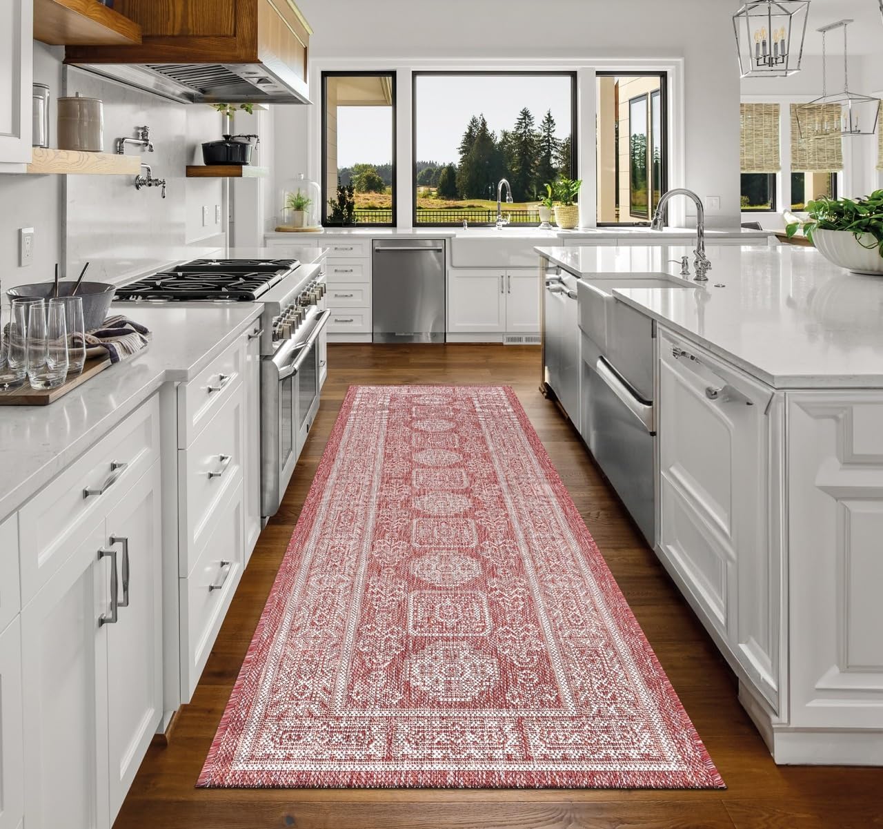 Keen Home Design Terrace Outdoor Runner Rug - 2x8 Washable Indoor/Outdoor Rug for Patio, Kitchen, Balcony, Beach, Garden, Deck and Porch, Size: 2'2"x7'7"