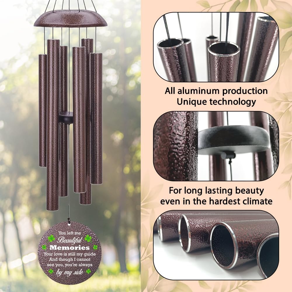 Personalized Memorial Wind Chime, Sympathy Wind Chimes for Loss of Loved One, Bereavement & in Memory Wind Chimes, Sympathy Gifts in Memory of Father, Mother or a Loved One
