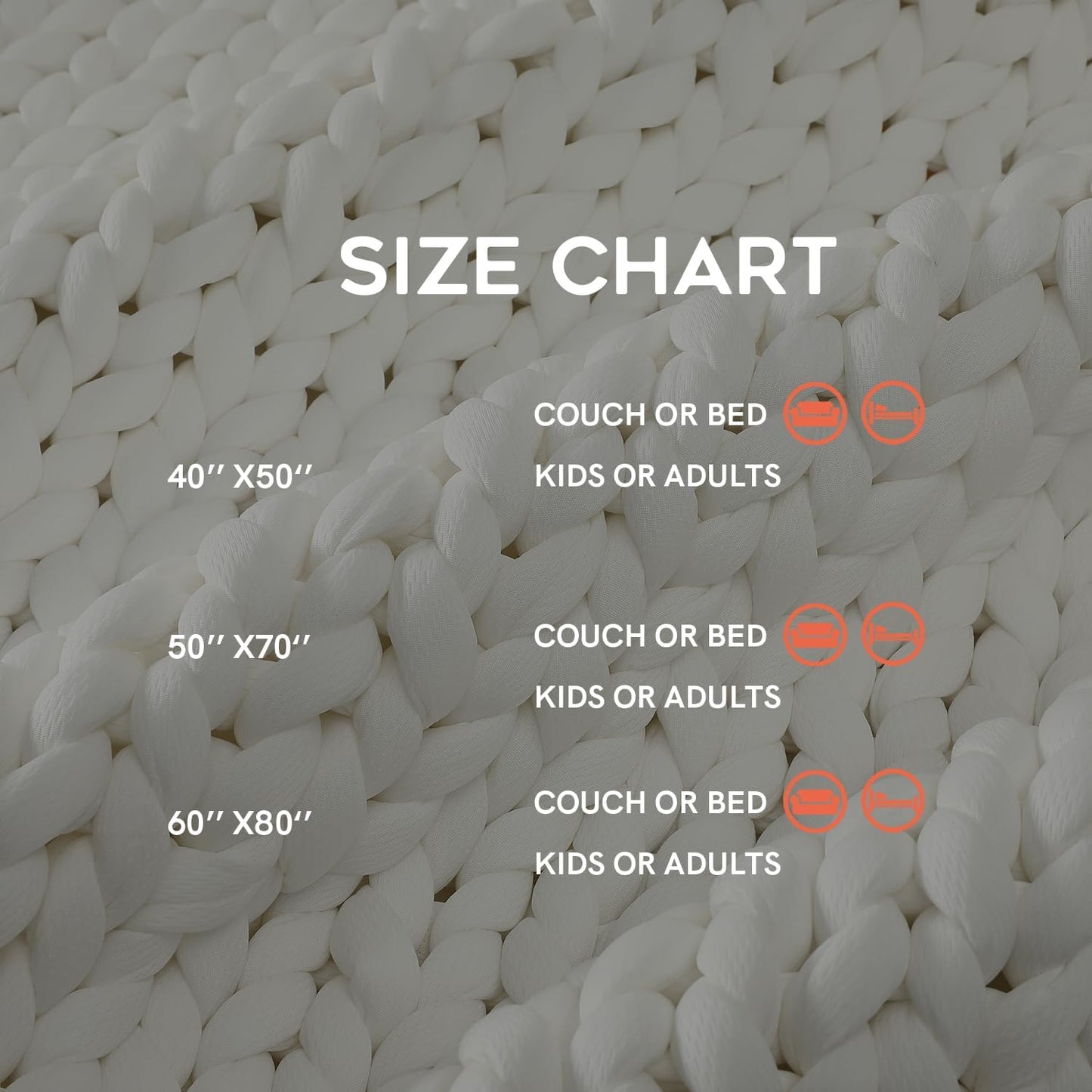 YnM Cooling Chunky Throw Blanket, Medium-Weight, Hand Knitted, Skin Friendly, Ventilated and Breathable, Machine Washable, Home Décor Piece for Couch, Sofa and Bed (White, 40x50 Inch)