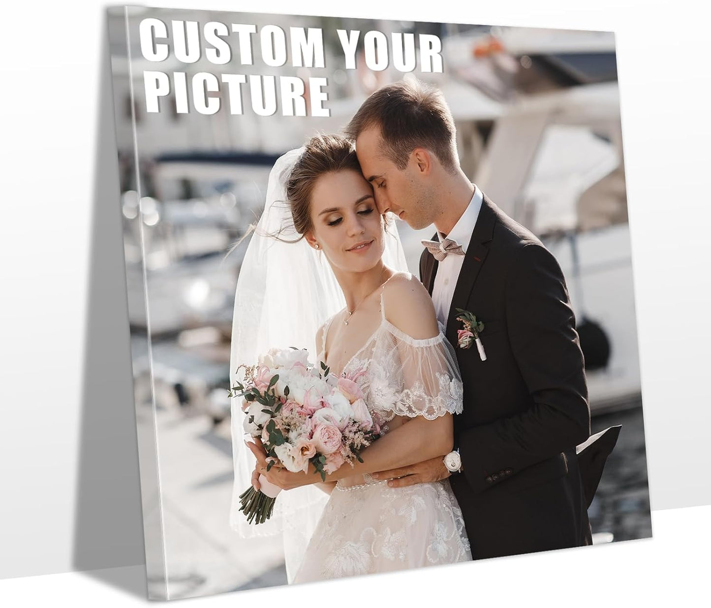 Personalized Custom Canvas Prints with Your Photos & Text, Customized Picture Print, Transform Own Images Into Framed Wall Art Digitally Printed Photo to Canvas, Keepsakes Gifts for Family 32x32’’