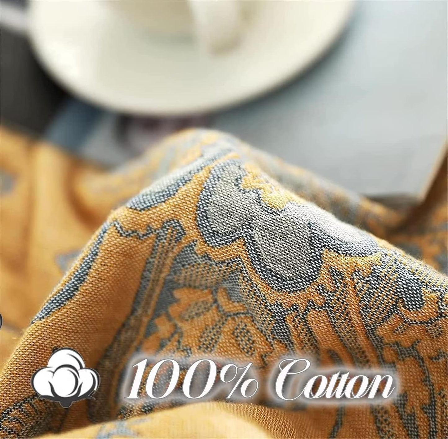 MSGKV Boho Throw Blanket Summer Blanket 100% Cotton Boho Couch Cover,Versatile Knit Woven Blankets,Super Soft Warm & Decorative Blanket for Chair Bed Sofa and Living Room,60''Wx 80''L