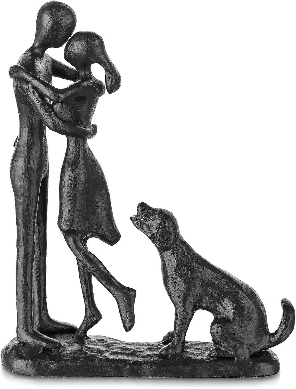 Sziqiqi Anniversary Iron Gifts for Her - Couple Love Sculpture Anniversary Iron Gift for Couple Girlfriend Wife Him Black Statue Metal Figurines for Home Decor Wedding Christmas Birthday Gifts