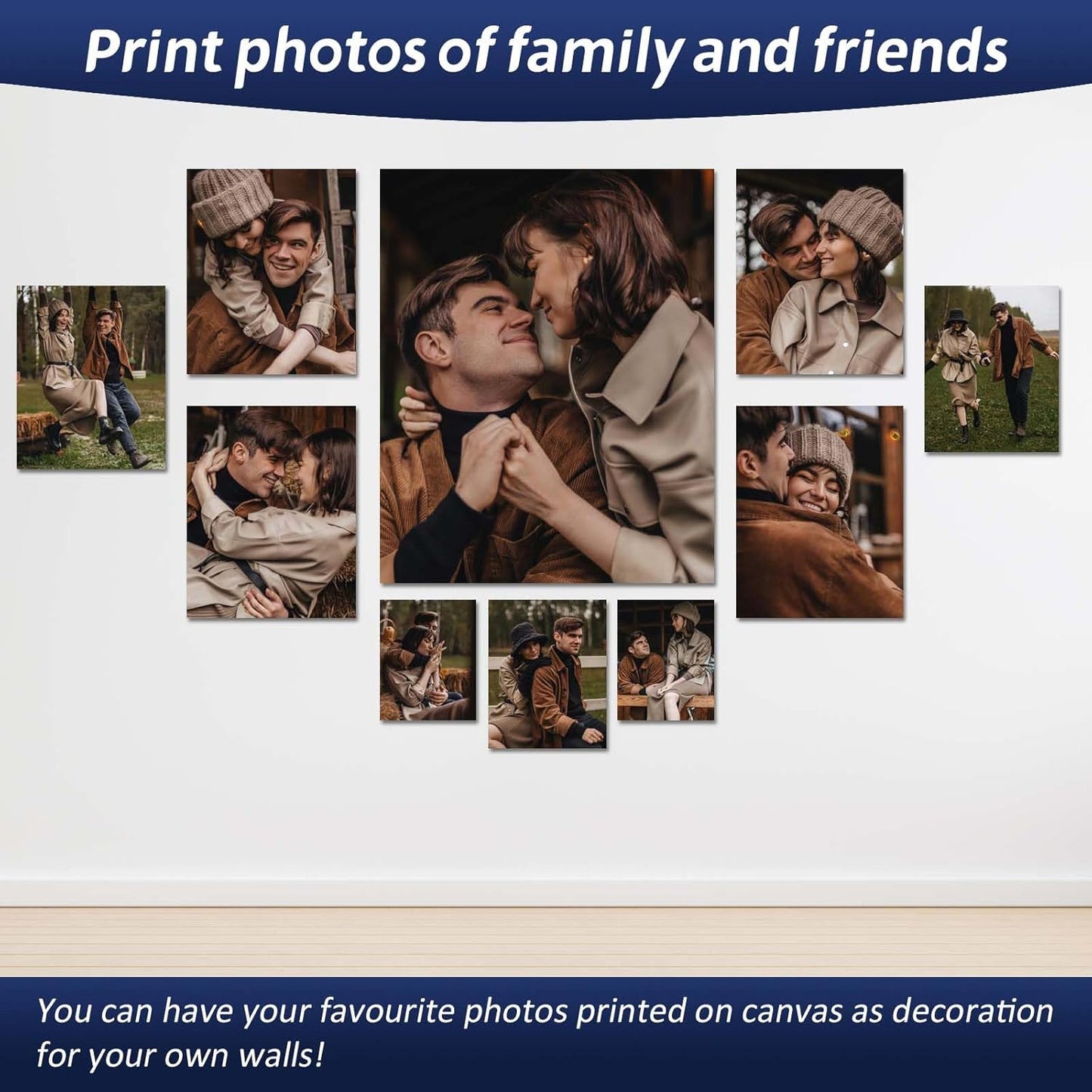 AIRUIXIO Custom Canvas Prints with Frame | Personalized Photo Canvas for Christmas Gifts | Ideal Family & Pet Wall Art Decor | Custom Canvas Wall Art 8x12Inch