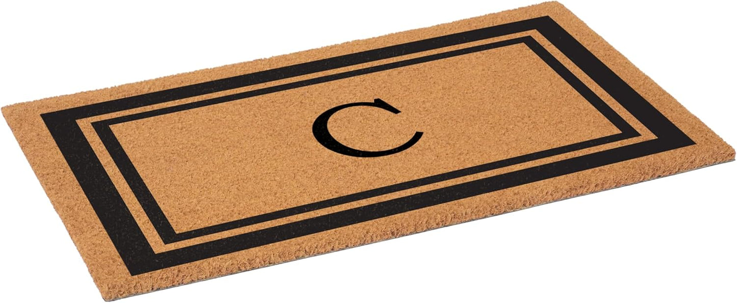 Calloway Mills 152962448 Black Border 24" x 48" Monogram Doormat (Letter C)