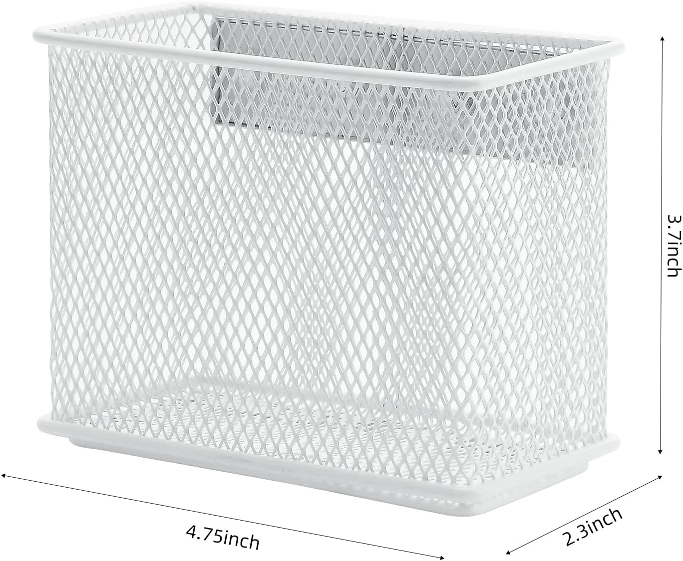 dedoot Magnetic Pencil Holder, Locker Pencil Holder Strong Magnetic Holder for Whiteboard Marker, 4.7x2.3x3.7inch Black Mesh Magnetic Holder for Fridge, Sponge, Recipe, Beverage,White