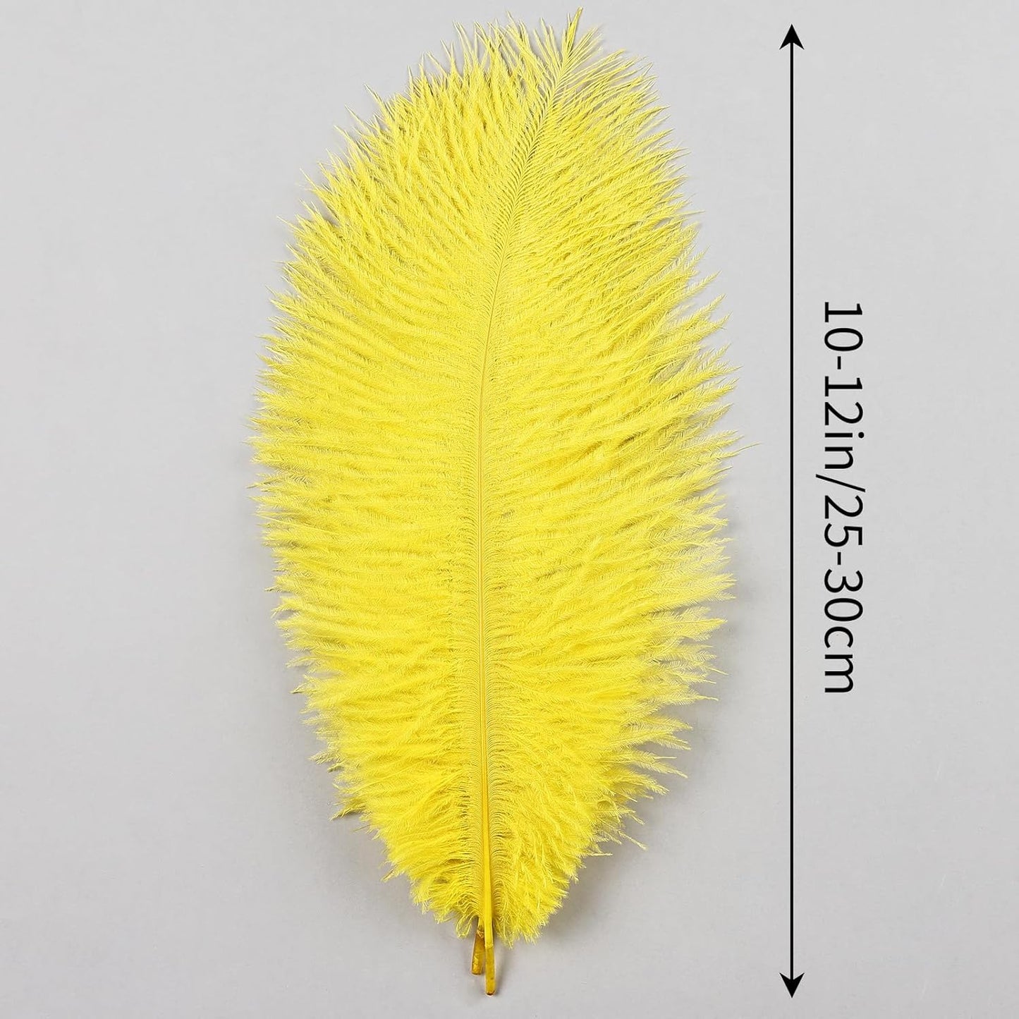 THARAHT Yellow Ostrich Feathers 12pcs Natural Bulk 10-12Inch 25cm-30cm for Crafts Wedding Party Centerpieces Halloween and Home Decoration Feathers