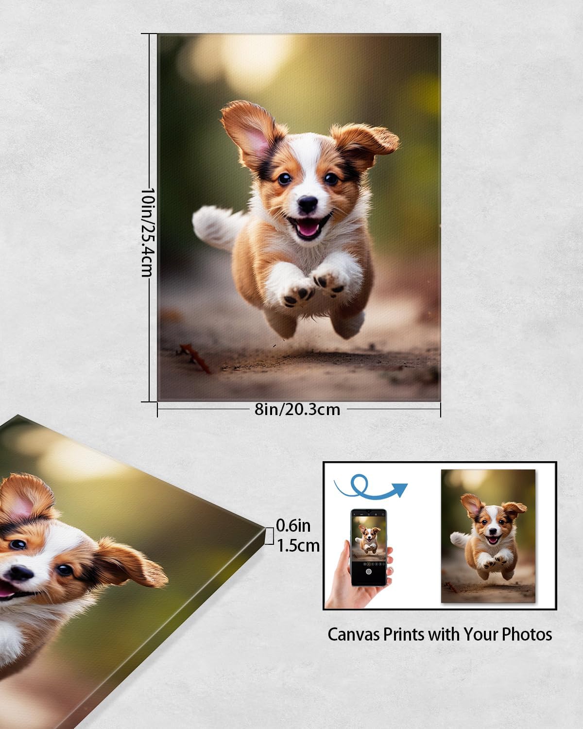 AbcCustomize Canvas Prints with Your Photos, Personalized Photo To Canvas Print for Bedroom, Living Room, Farmhouse Office Decor,Custom Canvas Wall Art for Gifts & Keepsakes, Ready to Hang