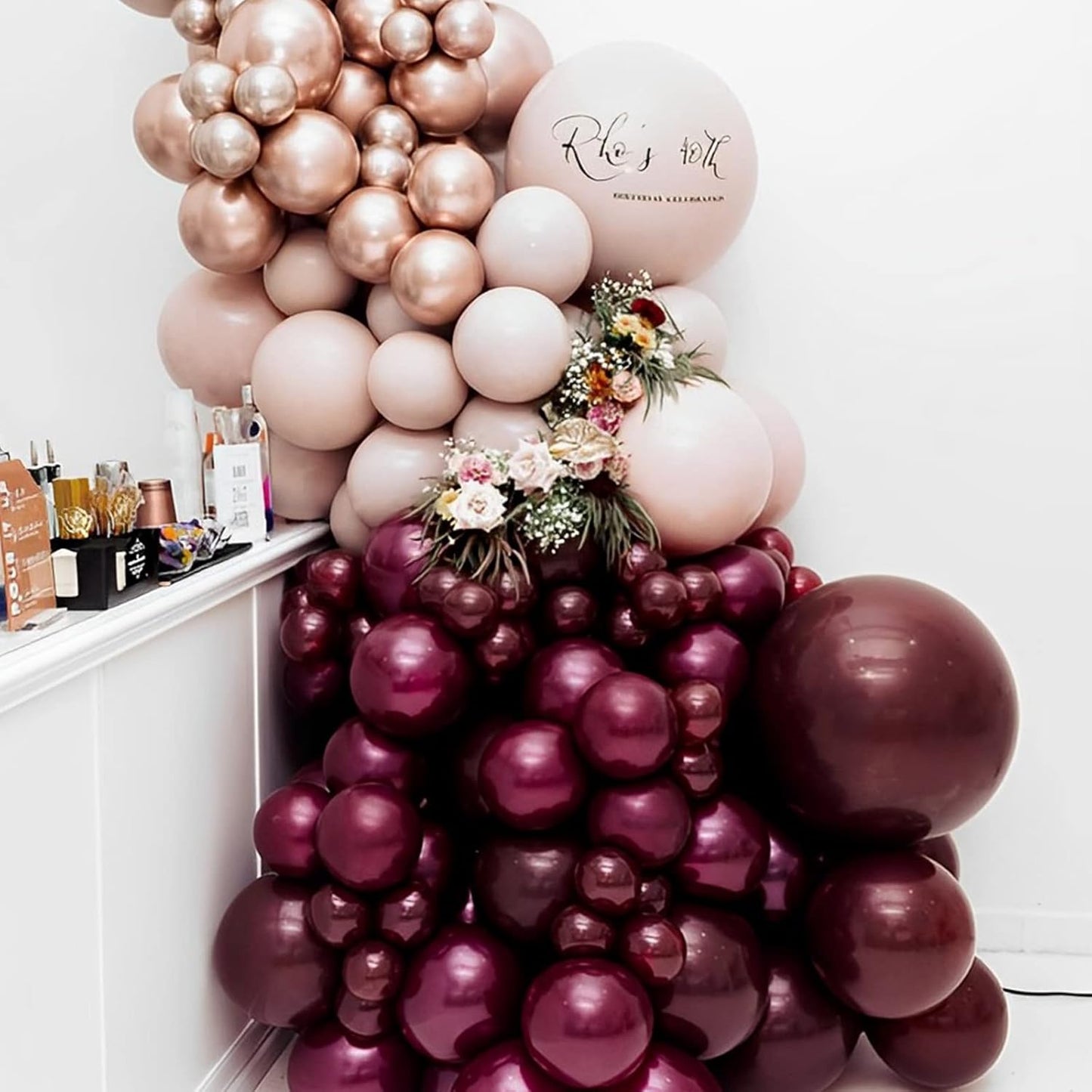 130pcs Burgundy Balloons Different Sizes 18" 12" 10" 5" Wine Red Balloons for Birthday Graduation Bride Baby Shower Wedding Decorations