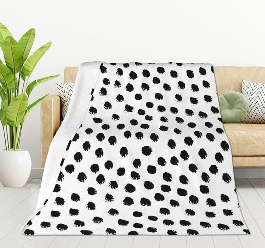 HGOD DESIGNS Polka DotsBlanket, Super Soft Brush Strokes Dots Throw Blanket 50"x60" Blanket for Bed Couch Chair Fall Winter Camping Living Room Office