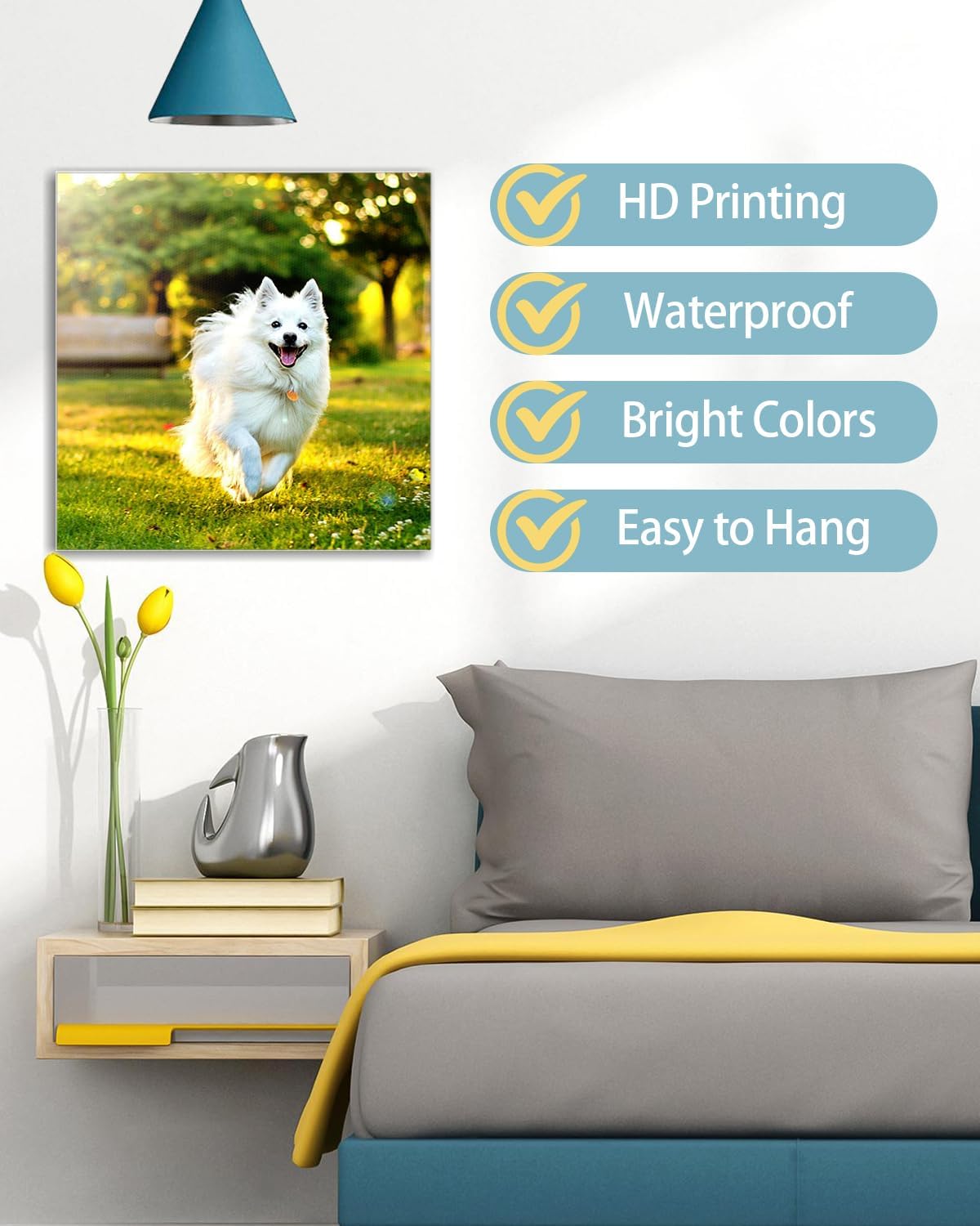 AbcCustomize Canvas Wall Art with Your Photos, Custom Canvas Prints for Bedroom, Living Room, Farmhouse Decor, Personalized Gifts