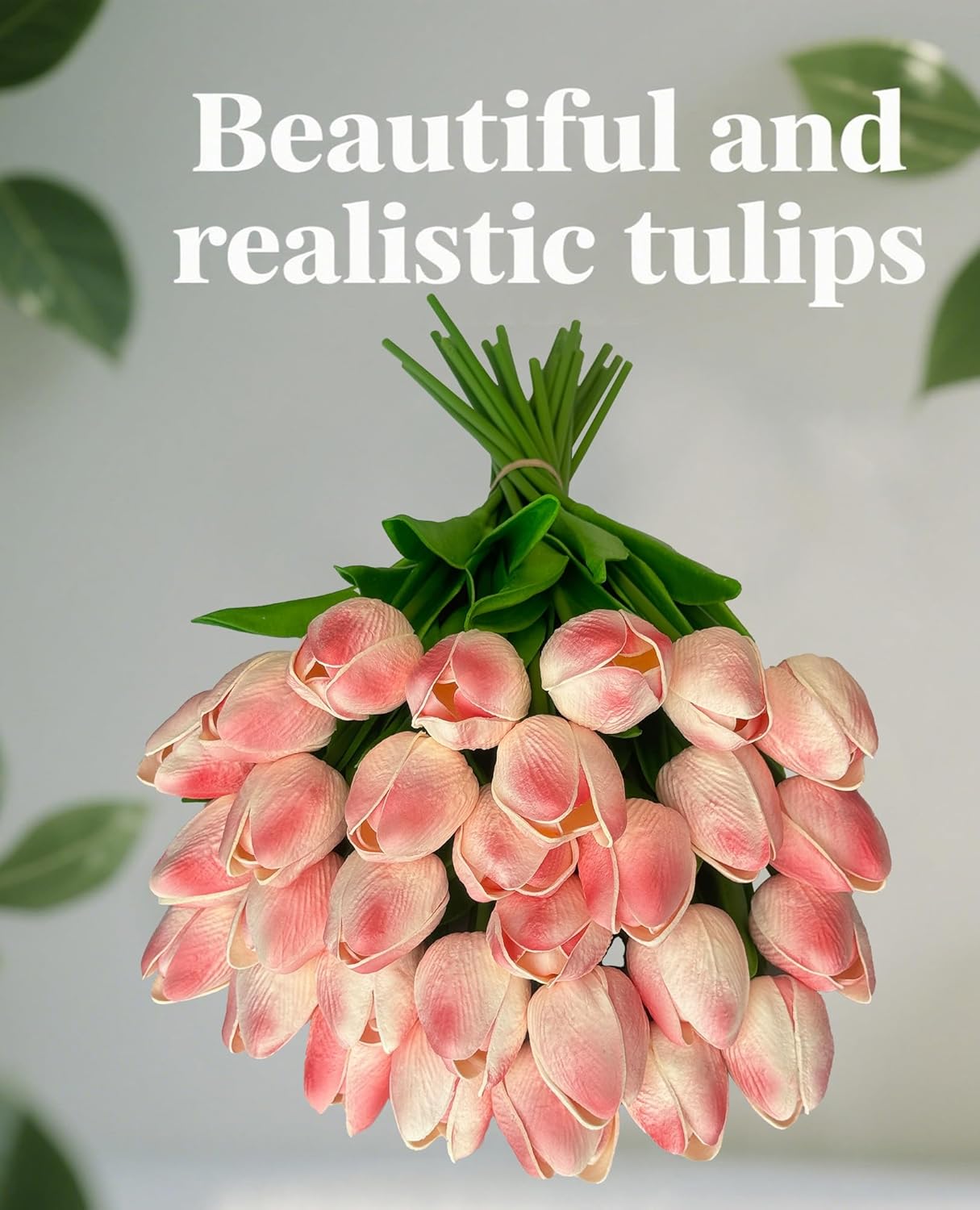 15pcs Real Touch Tulips PU Artificial Flowers Fake Tulips Flowers for Arrangement Wedding Party Easter Spring Home Dining Room Office Decoration