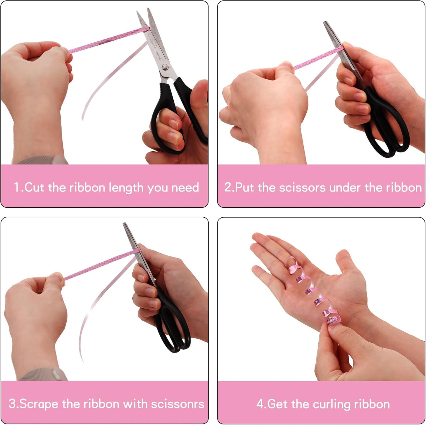 BEISHIDA 500 Yards Pink Ribbon Crimped Curling, Balloon String Shiny Metallic Roll for Gift Wrapping Ribbon Birthday Mother's Day Wedding Anniversary Party Decorations